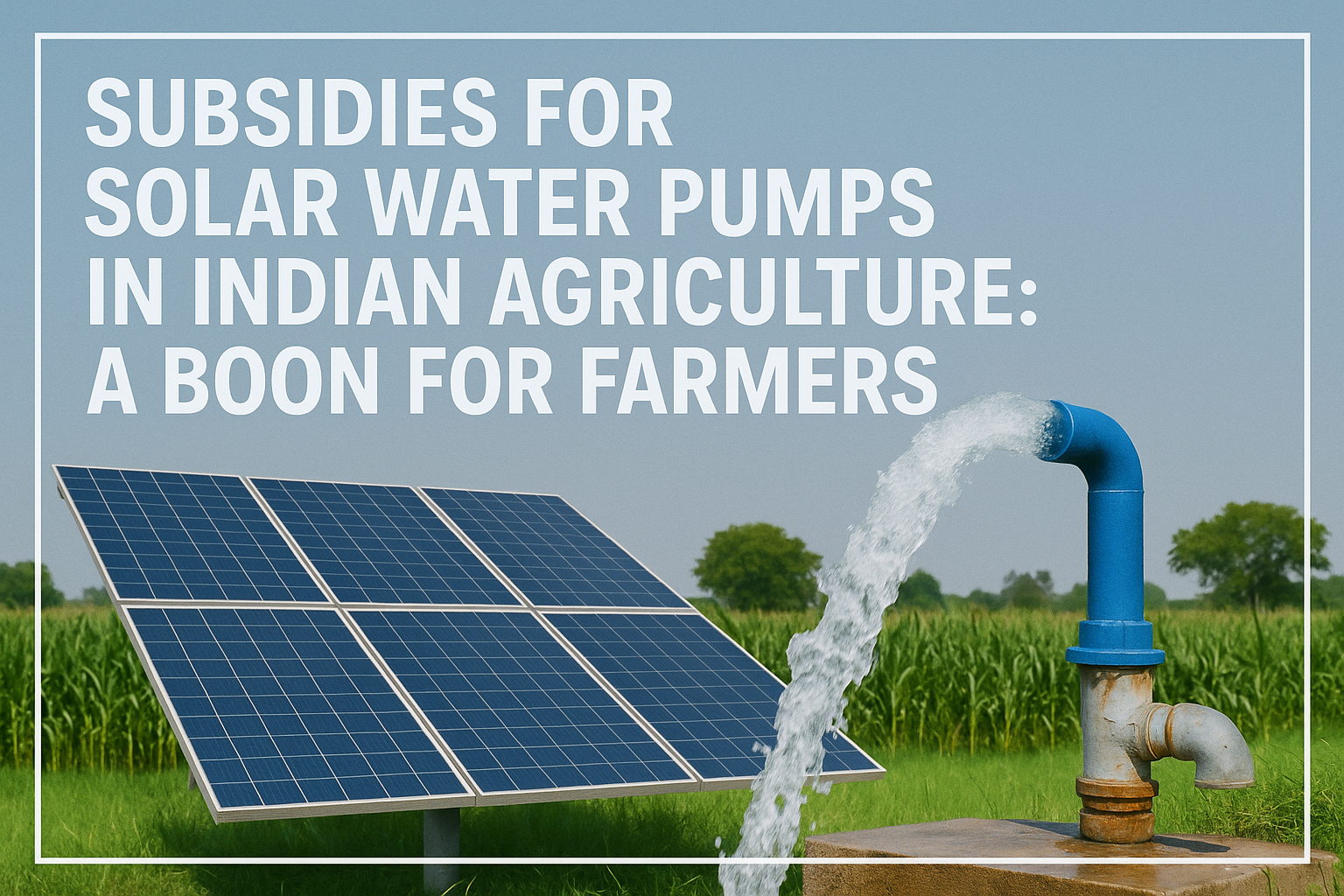 Subsidies for Solar Water Pumps in Indian Agriculture: A Boon for Farmers