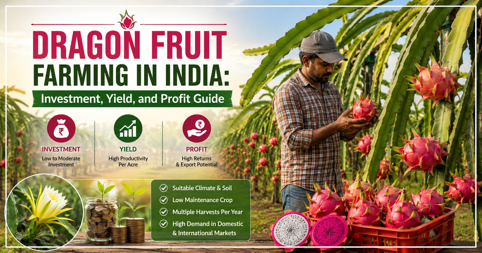 Dragon Fruit Farming in India Investment, Yield, and Profit Guide