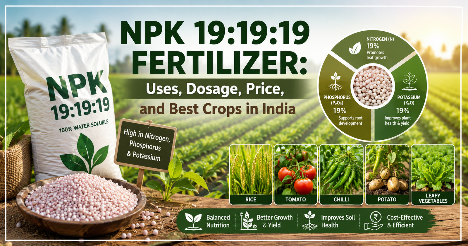 NPK 19:19:19 Fertilizer: Uses, Dosage, Price, and Best Crops in India