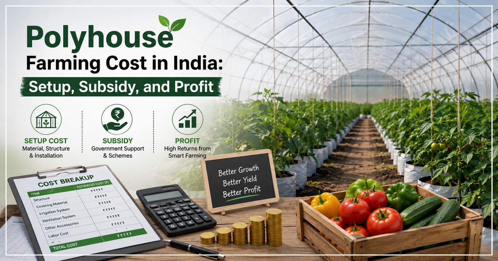 Polyhouse Farming Cost in India Setup, Subsidy, and Profit